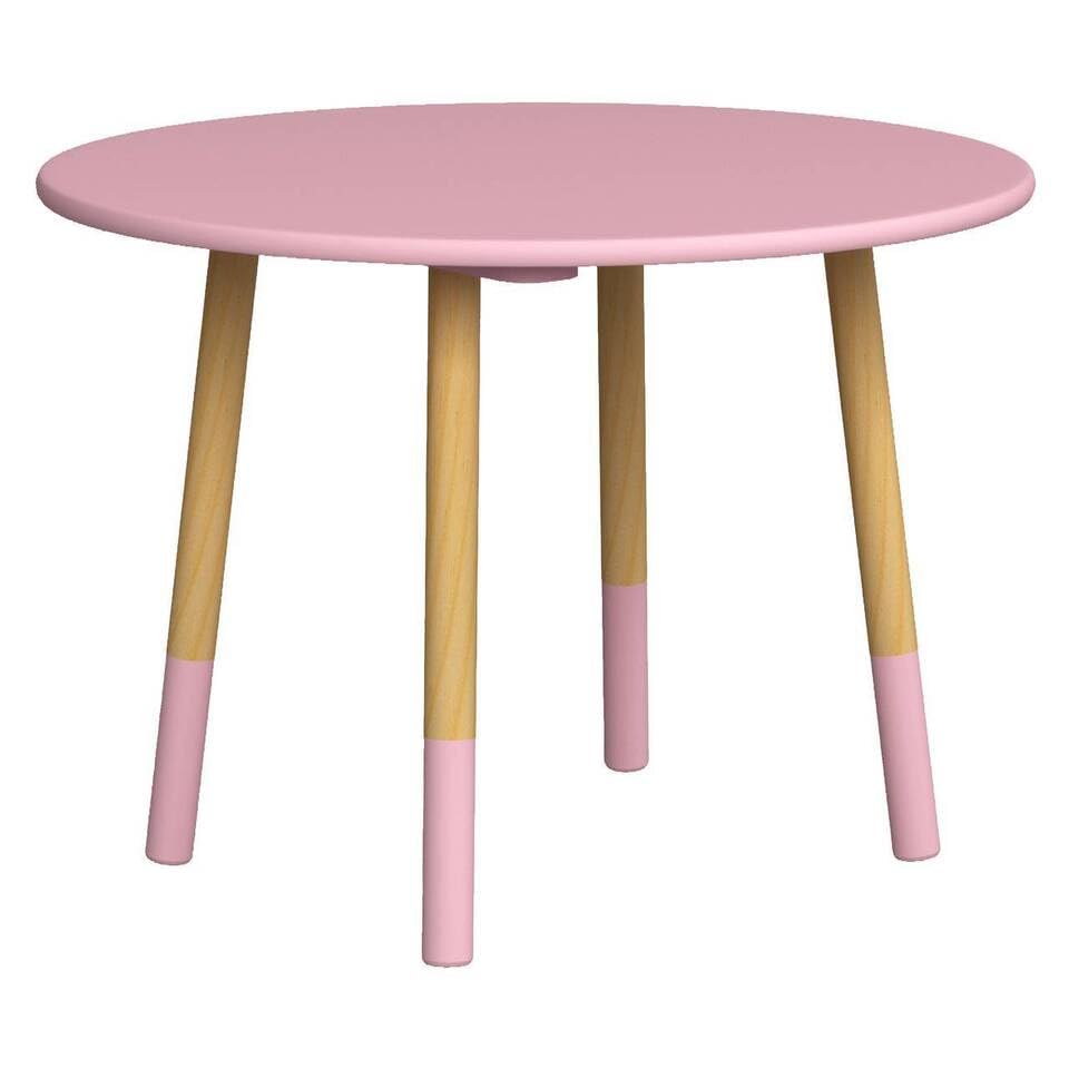 URBNLIVING Kids Wooden Portable Pink Table, Lightweight and Anti-Slip, Round Seat for Toddlers, Small Children, Home Decor for Desk, Nursery, Kitchen, Bedroom, Play Room Furniture