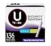 U by Kotex Security Tampons, Regular Absorbency, Fragrance-Free, 136 Count