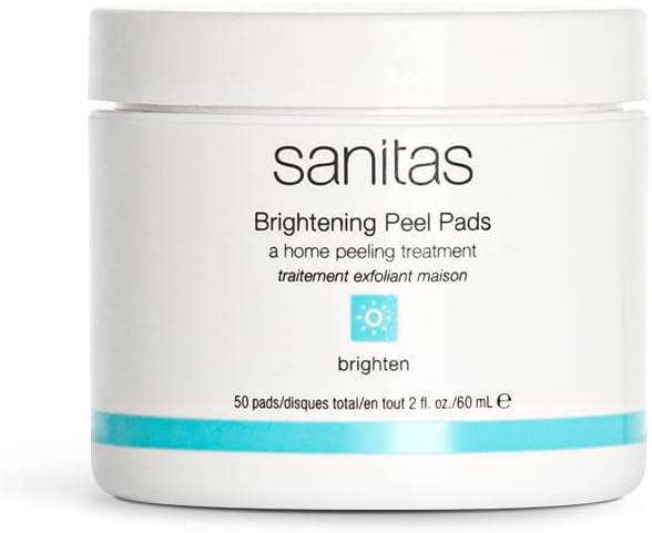 Skincare Brightening Peel Pads, Home Peeling Treatment With Lactic, Glycolic, and Salicylic Acids, Exfoliating Treatment, 50 Pads / 2 Ounces