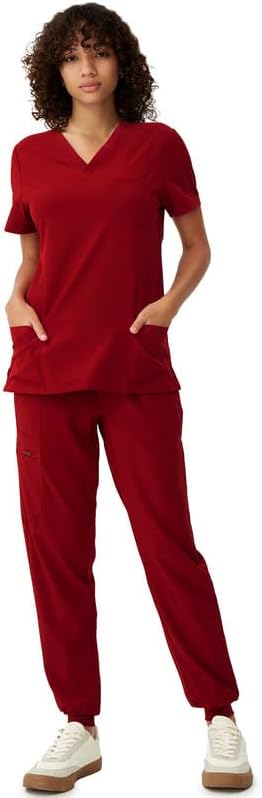 Scrubs for Women, V-Neck Scrubs Top & Cargo Pants with 10 Pockets - Image 6