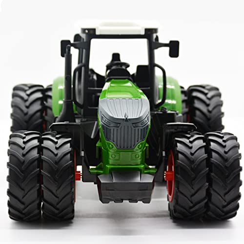 Perkputoe Tractor Toy, 1/24 Scale Toy Tractor 8-Wheels Farm Skid Tractor Truck Car 8 Free-Wheels Toy For Kid Age 3+ Christmas Birthday Gift #TOP2
