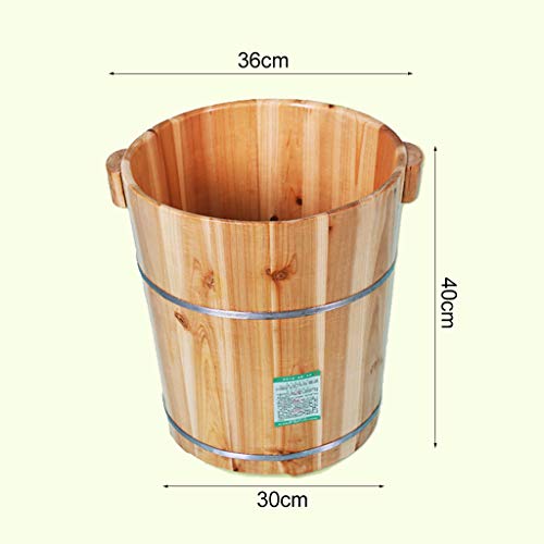 Masajeador de pies Katzowen en barril de madera fragante, con tapa, para adultos, regalo familiar para salud, 40 cm (Color: B) miniatura 4