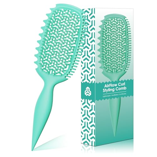 Curl Defining Brush for Thick Coily Hair, Firm-Bristle TPEE Detangling Brush for Coarse 4A–4C...