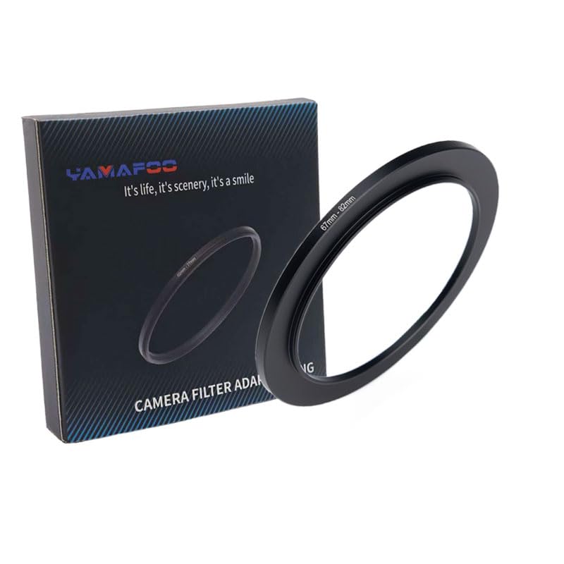 YAMAFOO 67mm to 82mm Step-Up Ring/Step Down Rings Filter Adapter for All Brands UV ND CPL Metal Ring Step-Up Rings Adapter Filter,Black (67-82)
