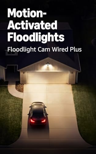 Image of Ring Battery Doorbell Plus (newest model), Nickel Silver with Floodlight Cam Wired Plus, White