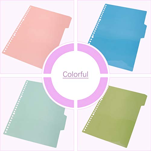 Conjunto de 5 divisórias multicoloridas para fichário Toyandona A4 divisórias para fichário, 30 furo