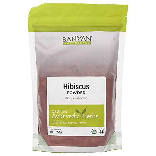 Banyan Botanicals Hibiscus Flower Powder 1 lb - USDA Organic - Hibiscus sabdariffa - for Hair, Skin, & Women's Health*