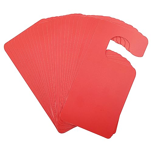 GLOBLELAND 30Pcs Plastic Door Knob Hangers Signs PVC Blank Door Signs Do Not Disturb Door Hanger Sign for Office Bedroom Hotel Conference (red
