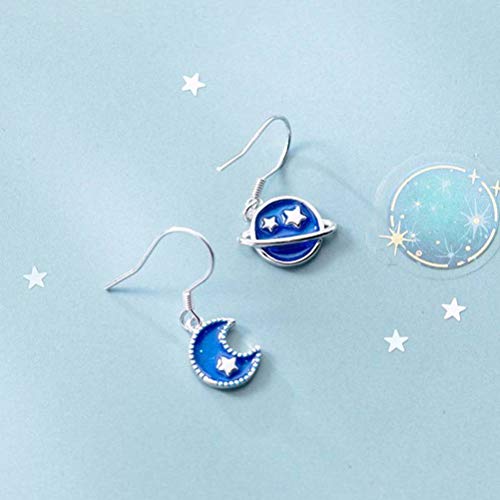Boucles d'oreilles style coréen bleu lune légères et anti-irritation - 4