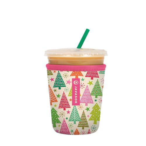 Sok It Java Sok Iced Coffee & Cold Soda Insulated Neoprene Cup Sleeve (Festive Forest, Small: 16-20oz) - 7