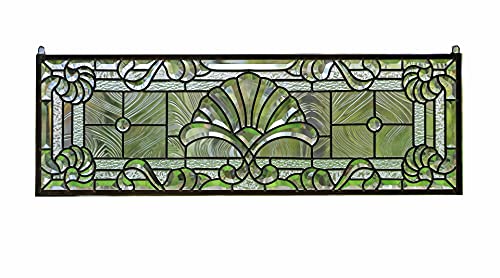 TMI ART PANEL 36 x 12 Stunning Handcrafted All Clear Stained Glass Beveled Window Panel (TMM18)