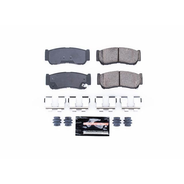 Image of PowerStop Rear Brake Pads for Hyundai Santa Fe 2007-09 - Z23 Carbon-Fiber Ceramic Brake Pads with Installation Hardware, Z23-1297