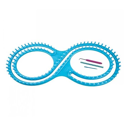 WAYION 55" Afphgan Serenity Loom Knitting Board Weave Loom Kit with Step by Step Instructions Great for The Experienced Loom Knitter(Blue/Pink) (Blue)