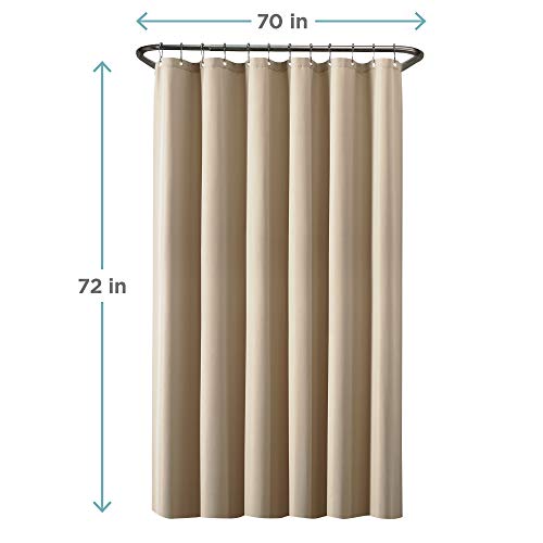 Zenna Home Waterproof Fabric Shower Curtain Or Liner, 70 In. X 72 In, Beige #TOP5