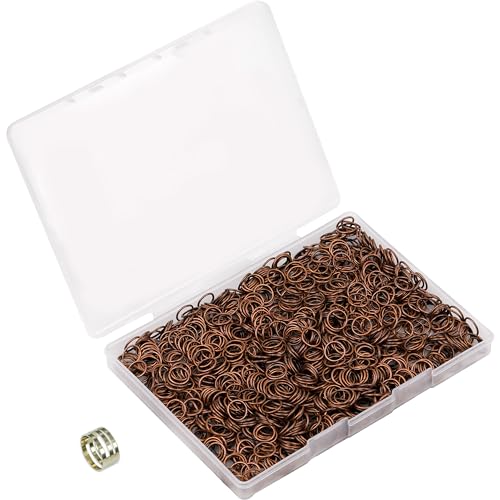 YAKA 1600pcs 10mm Nickel Plated Jump Rings (Red Copper)