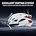 Adult Cycling Bike Helmet, Lightweight and Adjustable with Pads&Visor for Men and Women,Premium Quality Airflow Unisex Bicycle Helmet,Suggested Fit 58-61 cm (White)
