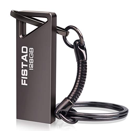 USB Stick 128GB USB 3.0 Speicherstick 128 GB Mini Flash Drive Wasserfest Pen Drive Tragbar USB-Stick 128GB für PC, Laptop, Tablet, etc (Schwarz) Cover