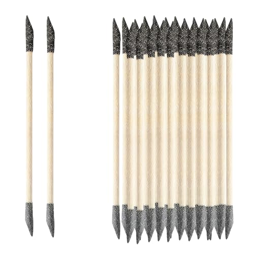 2 in 1 Schleifstab Set, 50PCS Schleifstäbchen Doppelendige Streichhölzer, Körnung 150/280, Schleifzweige Schrägschleifwerkzeug, für Modellbau Holzbearbeitung Nagelkunst