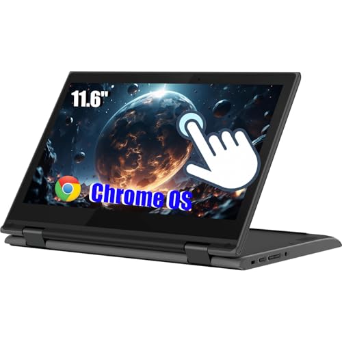 Lenovo Chromebook 300e 2 in 1 Laptop Touchscreen, Intel Celeron N4020, 11.6 Zoll (1366x768) Anzeige, 4GB RAM, 32GB eMMC, Japanische Tastatur QWERTY, Chrome OS (Generalüberholt)