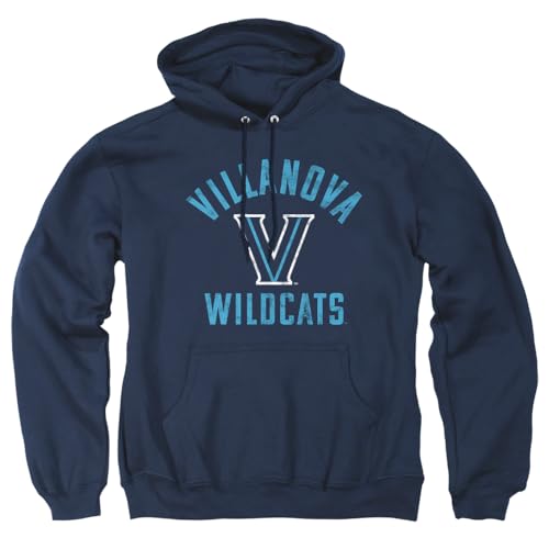 Villanova University Official Wildcats Logo Unisex Adult Pull-Over Hoodie,Navy, Medium