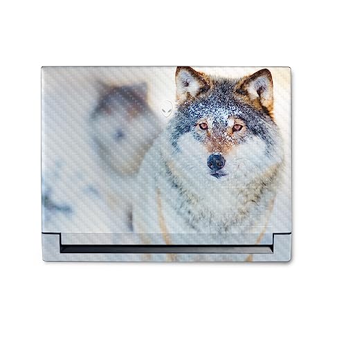 Image of MightySkins Carbon Fiber Skin Compatible with Alienware M18 R1 (2023) Full Wrap Kit - Alpha Wolf | Protective, Durable Textured Carbon Fiber Finish | Easy to Apply & Change Styles | Made in The USA