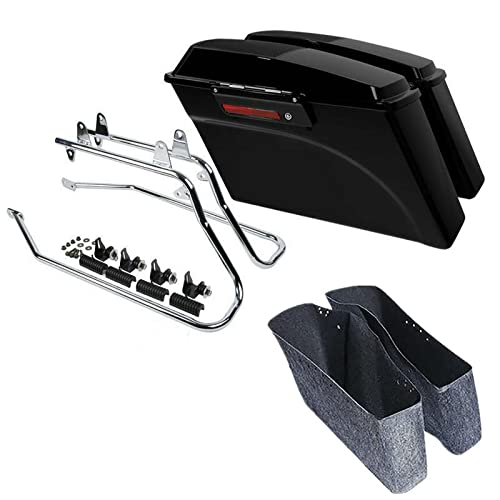 TCMT Hard Saddlebag 6x9 Speaker Lid &amp; Liners Carpet Insert Conversion Bracket Kit - Fit For Harley Softail Heritage Deluxe Models 1984-2017 (Except Deuce &amp; Slim Models)