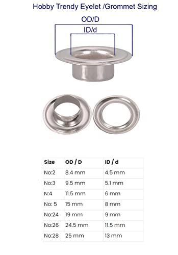 Hobby Trendy Self-Piercing Grommet Dies #3#5#24 for Grommets and Eyelets (#2 (Inner Diameter: 4 mm))