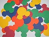 100 Primary Color colors Mickey Mouse head 1 inch die cuts party decor scrapbooking inspired confetti