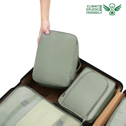 Image of BAGAIL 8 Set Packing Cubes Luggage Packing Organizers for Travel Accessories-Matcha Green