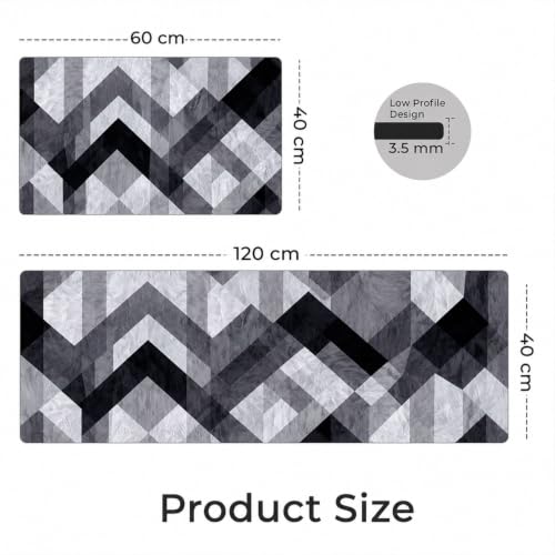 Image of MAXOSHINE Kitchen Mats for Floor Anti Slip Waterproof Feet Comfort Kitchen Runner Floor Mat Standing Desk Mat Floor Mats for Kitchen (120 * 40cm, 60 * 40cm) Set of 2