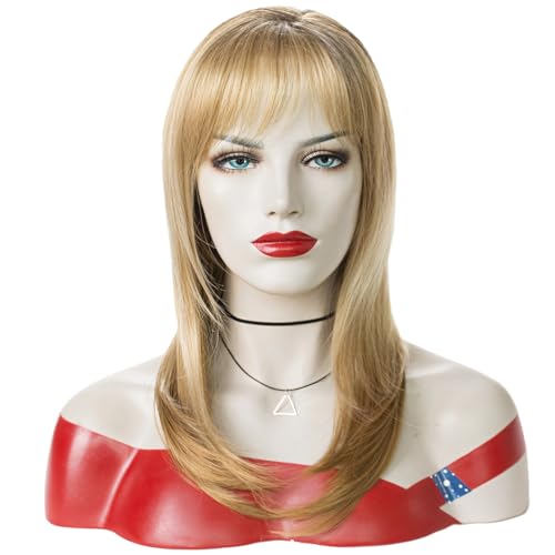 yeeplant Medium-Length Blonde Wig For Women, Trendy Straight Hair, Lightweight