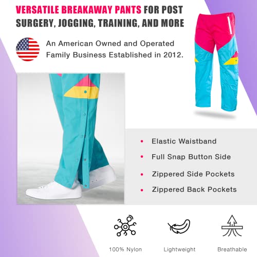 Funny Guy Mugs Tearaway Pants - Premium Breakaway Pants - Retro Windbreaker Pants (Like Totally, Small) #TOP5