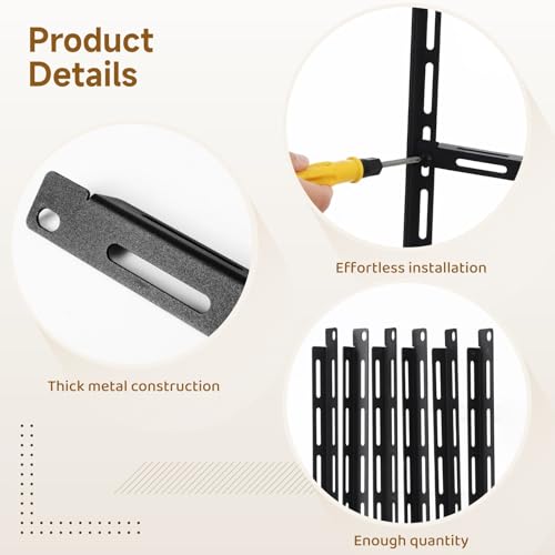 10 Pcs 19 in Rack Cable Management Kit, Including 0.5U L-Shaped Tie Bars, 20 Cabinet Screws, 100 Cable Ties, Sturdy Metal with Black Coating, Multi-Hole Design for Flexible Cabling by OMISTAR - Image 3