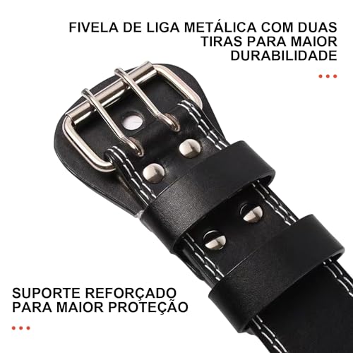 Cinto de Levantamento de Peso Cinturão para Agachamento Crossfit Couro