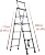 Qimu 5+6 Step(5.6ft + 6.6ft) Telescoping Ladder Aluminum Extension Step Herringbone A-Frame Lightweight Folding Portable Multi-Purpose Telescopic Anti-Slip 330lbs Load Capacity