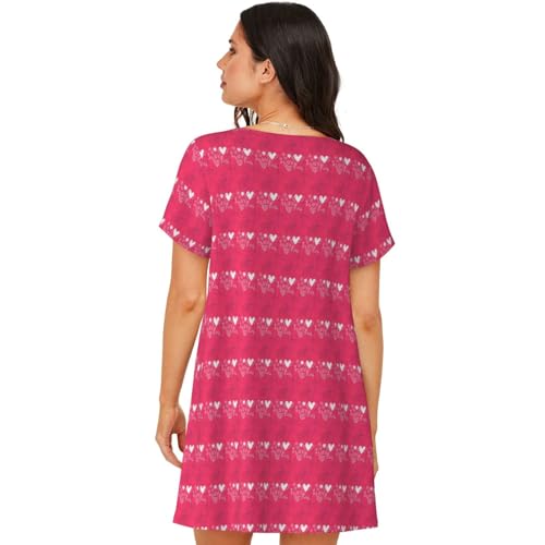 Robe de nuit à manches courtes idéale pour cocooning Saint-Valentin - 4