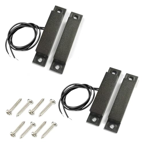 FINEZAHS Magnetic Reed Switch Normally Closed NC,Magnetic Reed Switch 12v,Magnetic Switch Contacts Door Sensor for Home Alarm Security System 2 Pack
