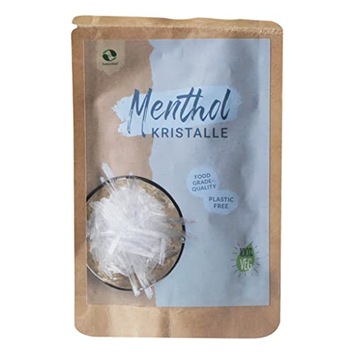 SudoreWell® Cristales de mentol en calidad alimentaria de 100% aceite de menta puro en bolsa de papel kraft (sin plástico)