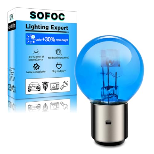 SOFOC Bombilla BA20D (H6/S2) 12V 45/40W Halógena Faro Moto G40 Blanca Doble Filamento Luz Larga/Corta Base Bayoneta con Pasadores Simétricos 180° 1Pza