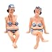 Wowser Sitting Bikini Lady Figurines, Set of 2 Assorted Designs, Freestanding Beach Themed Decor