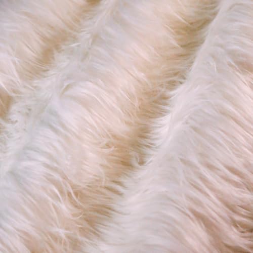 FabricLA Faux Fur Fabric - 2 Packs Square Fur Material Fabric - 28” X 28” Inches - Shaggy Fur Patches Fabric Cuts Chair Cover Seat Cushion for DIY Craft - Off White