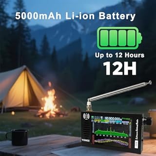 Portable SDR DSP Radio Receiver – 4.3” Touchscreen, 100KHz-149MHz, Full Band Shortwave, FM MW SSB CW HAM, 192kHz Spectrum, Waterfall Display, CNC Aluminum Alloy Case, Rechargeable Battery