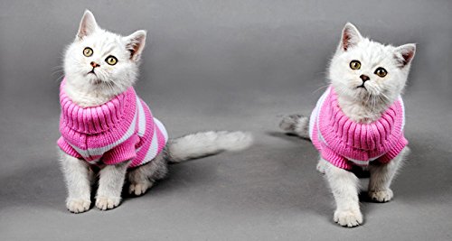 Striped Cat Sweaters Kitty Sweater For Cats Knitwear,Small Dogs Kitten Clothes Male And Female,High Stretch,Soft,Warm #TOP3