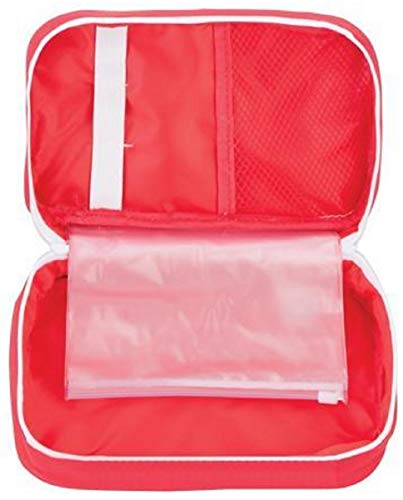 Necessaire Porta Medicamentos Primeiros Socorros Organizador Viagem (Vermelho)