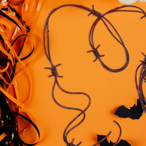 Alambres de púas artificiales rojos jojofuny de 3 piezas para decorar un Halloween terrorífico 8