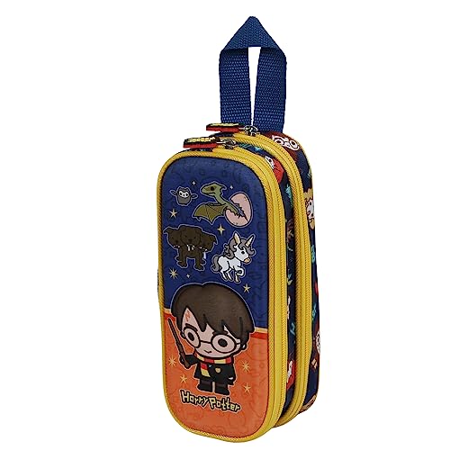 HARRY POTTER Crest-Estuche Portatodo 3D Doble, Naranja, 22 x 9.5...