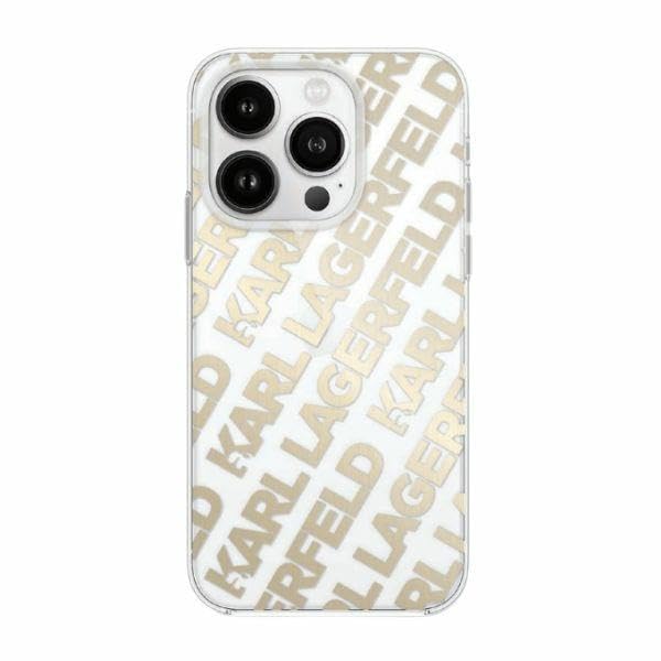 CG Mobile Karl Lagerfeld KLHCP15SHKFOEMD Coque Rigide pour iPhone 15/14/13 6,1" Doré avec Logo IML