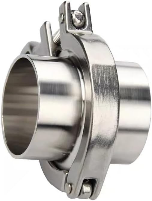 1 Set 1.5''-6-1/4'' Sanitary Flange Pipe Weld Ferrule + Tri Clamp + PTFE or Silicone Gasket Stainless Steel SUS SS 304 triclamp(45mm X OD 64mm)