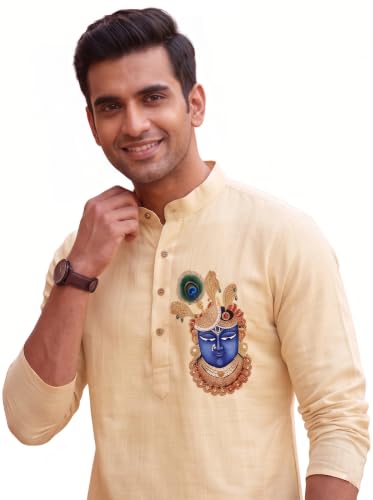 Image of Men's Digital Printed Kurta for Festival Navratri Pooja
