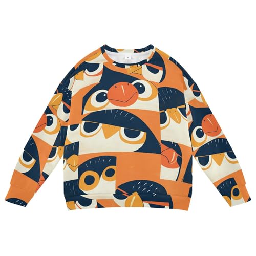 JUNZAN Cartoon Albatross Orange Big Girls Pullover Hoodie Long Sleeve Kids Pullover Hoodie Party 4T